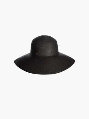 ERIC JAVITS HAMPTON Black Wide-Brim Straw Sun Hat - Women Accessories